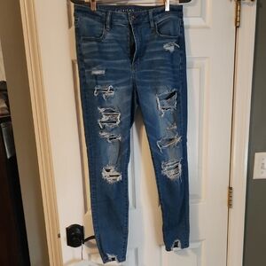 American Eagle Outfitters Women's Distressed Blue Jeans